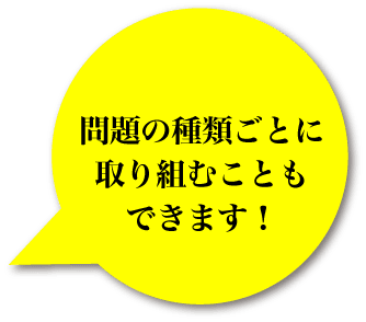 問題の種類ごとに取り組むこともできます!