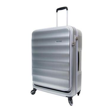 大型キャリーケース 容量95L 高さ68cm フロントオープン ファスナーキャリーケース シルバー