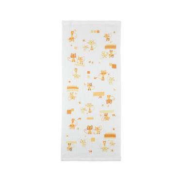ワッフルガーゼフェイスタオル 34×80cm ネコ【ロフト限定】