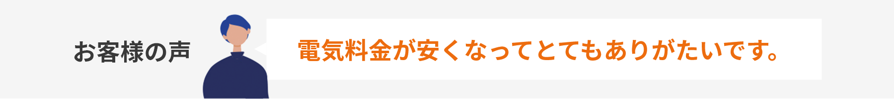 お客様の声 電気料金が安くなってとてもありがたいです。