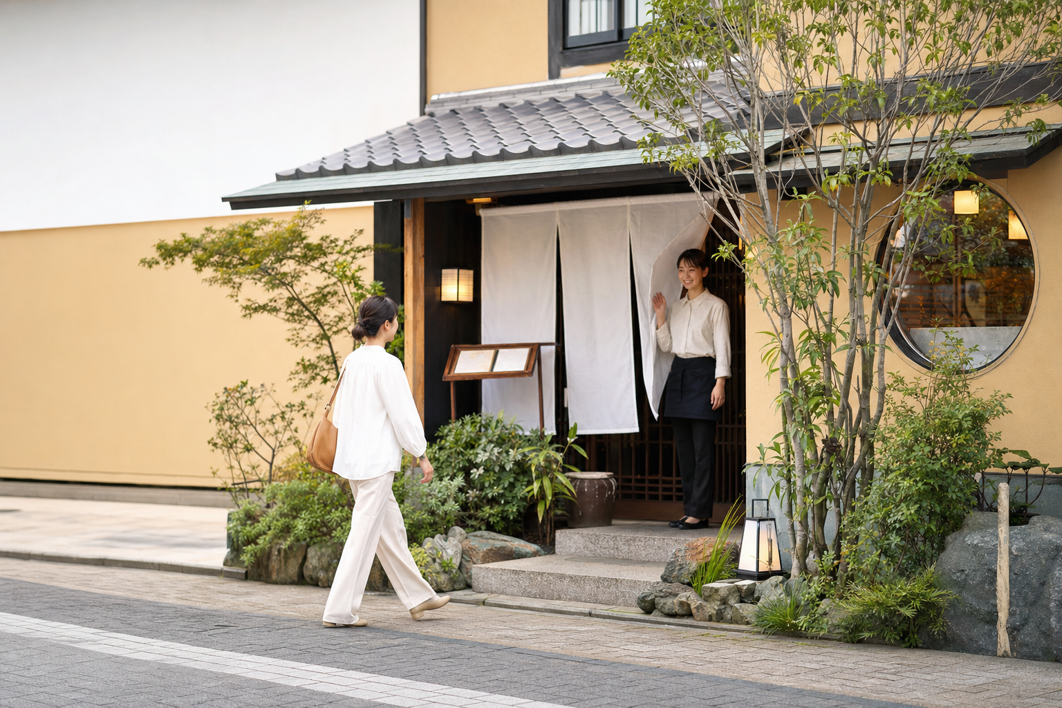 暖簾と店名入りの提灯が見える旬菜酒場 上野ひよりの外観
