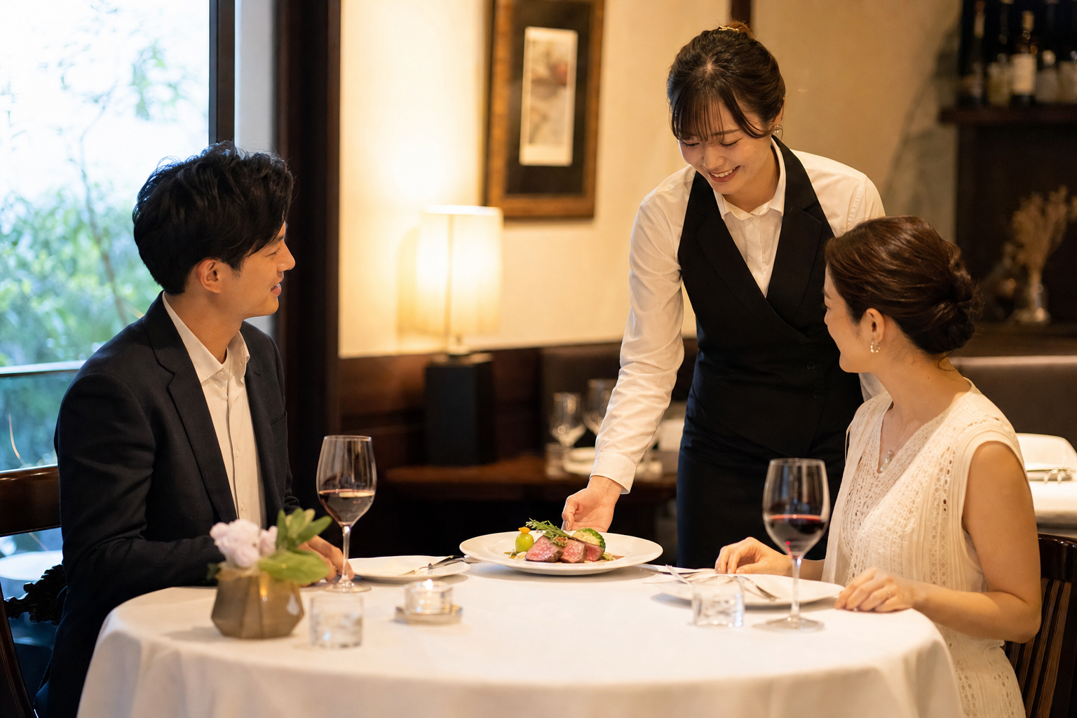 器に美しく盛り付けられた洋食