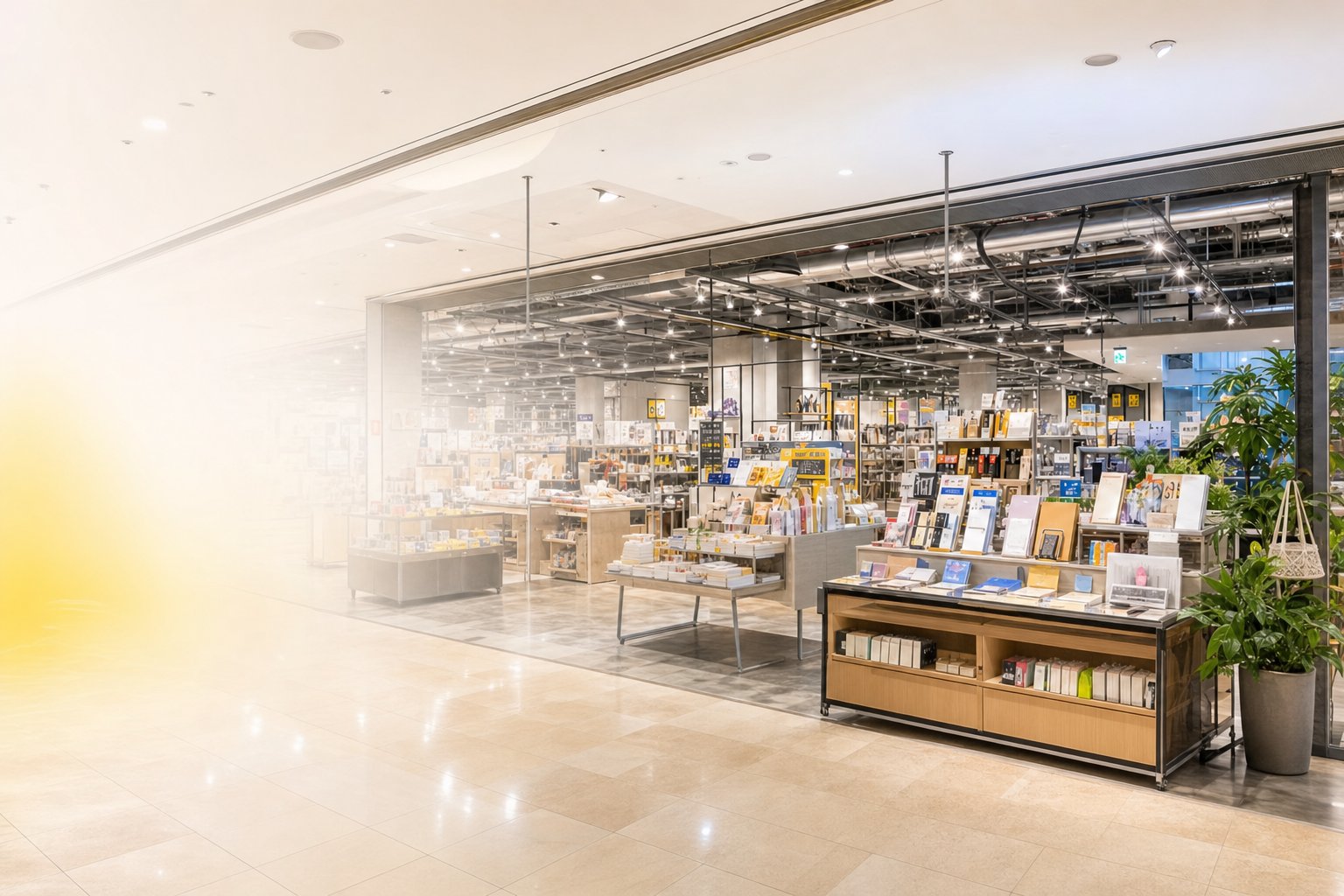 渋谷ロフトの明るい店舗入口と売場