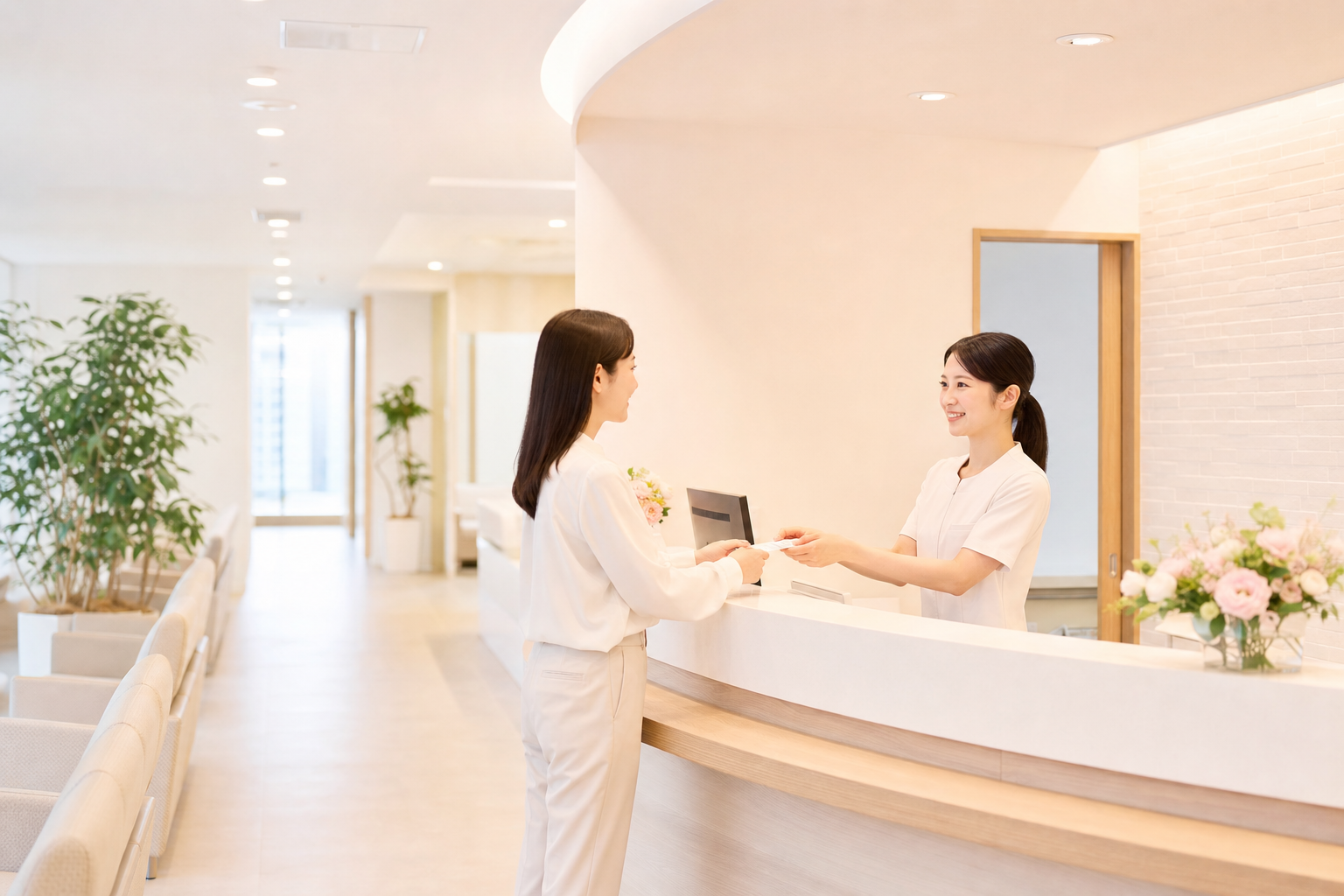 来院時に案内を受けるクリニック受付