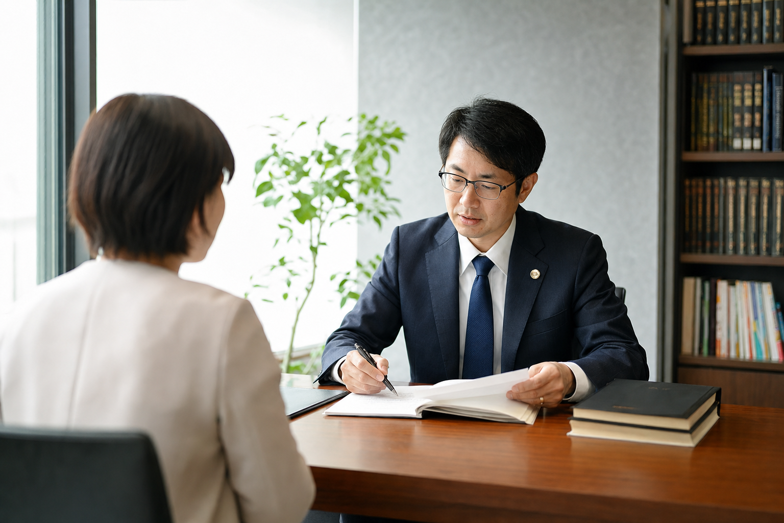 問い合わせ前に確認する書類と筆記具が置かれた机