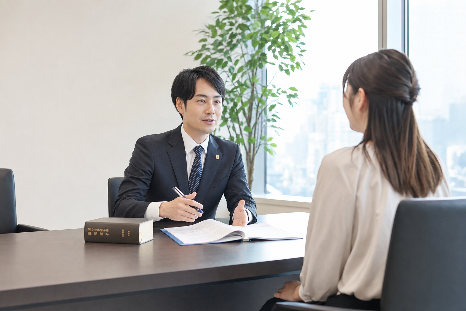 法律相談のサービス内容を確認するための法律書と資料