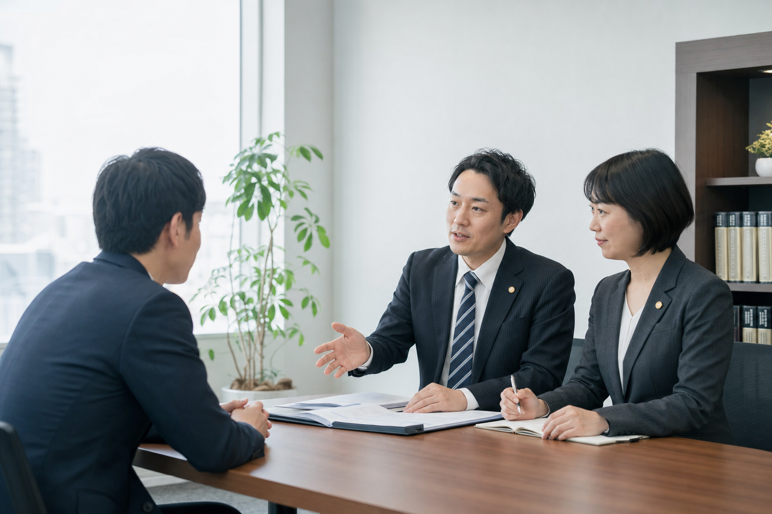 法律事務所の案内方針を想起させる、整えられた執務環境