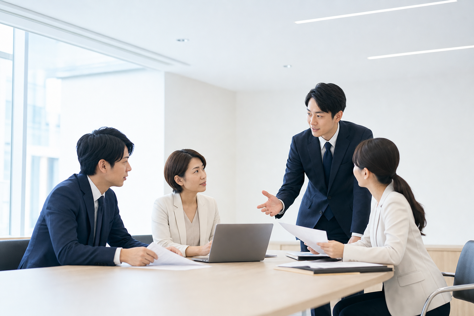情報を確認し整理するチームの業務風景