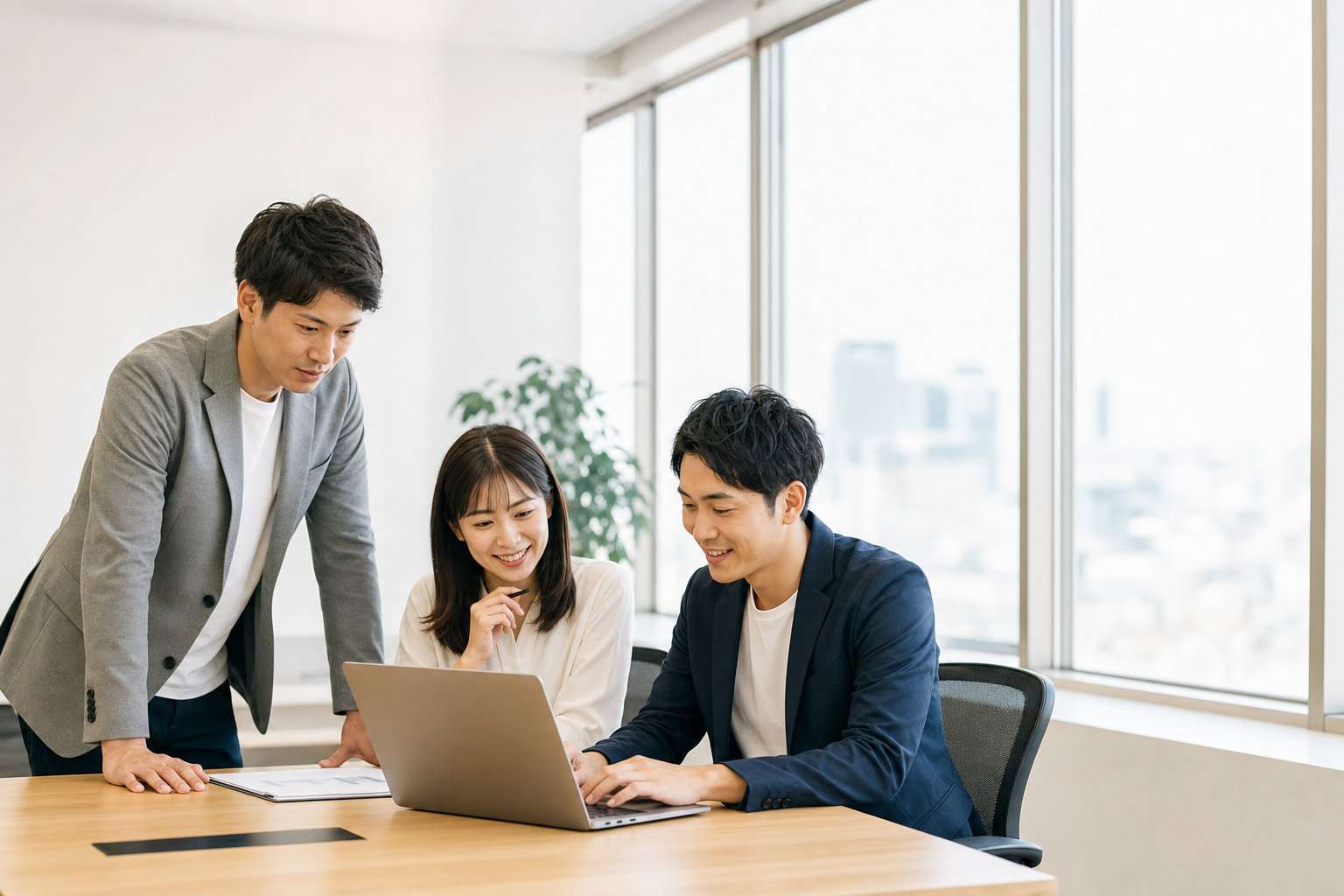 サービス内容を確認できる資料とデジタル機器