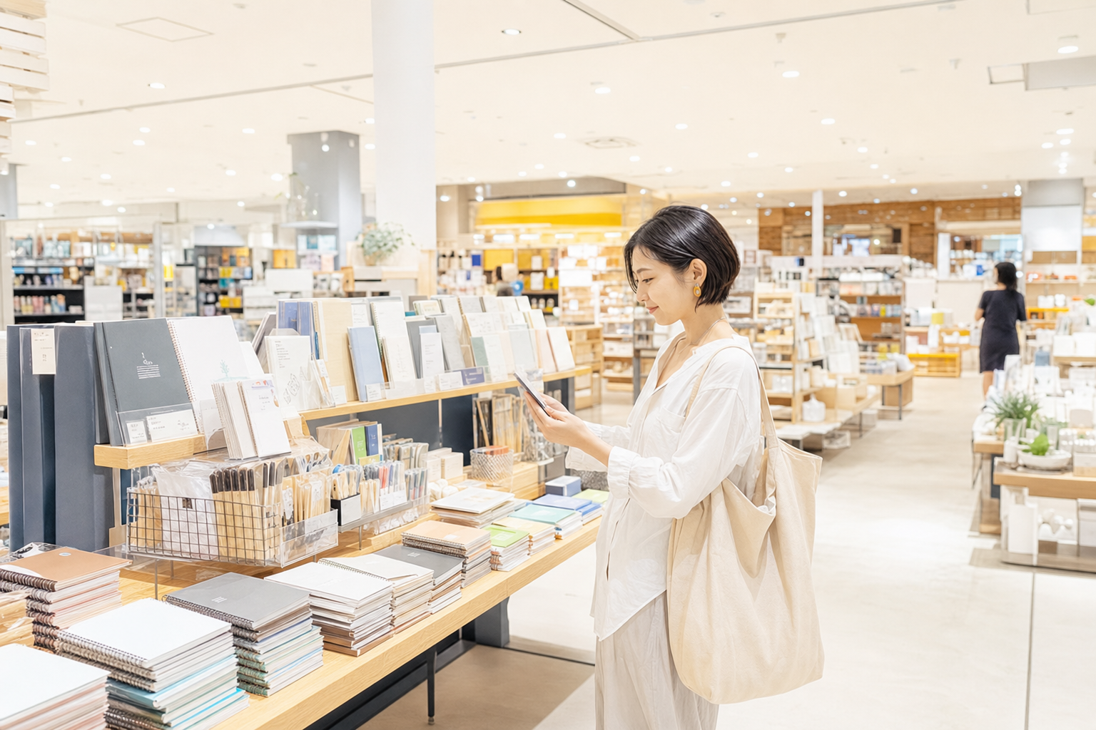商品の形や素材が分かる売場のクローズアップ