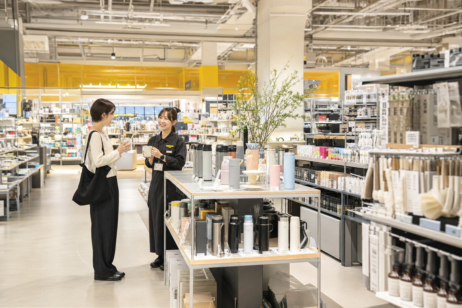 売場に並ぶ文具や生活雑貨の商品