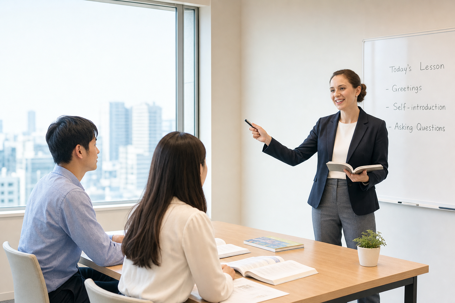 日常の会話を想起させる英会話レッスン