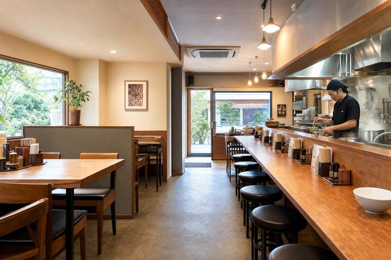 木の質感を生かした店内のイメージ