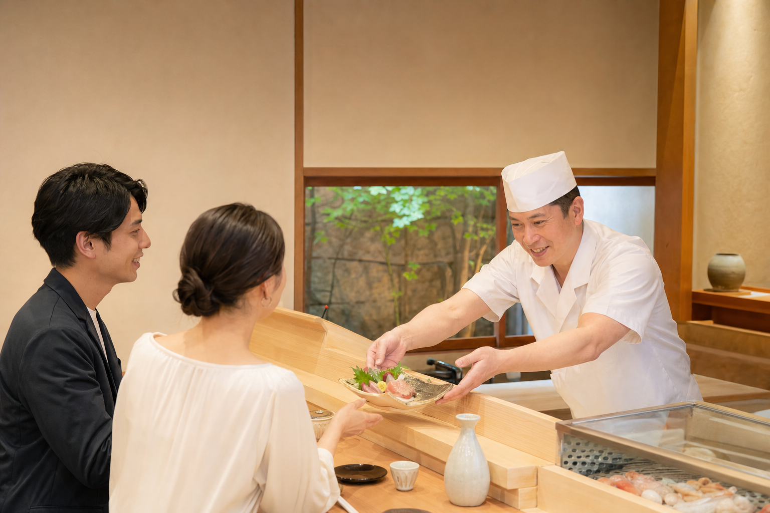 丁寧に盛り付けられた日本料理