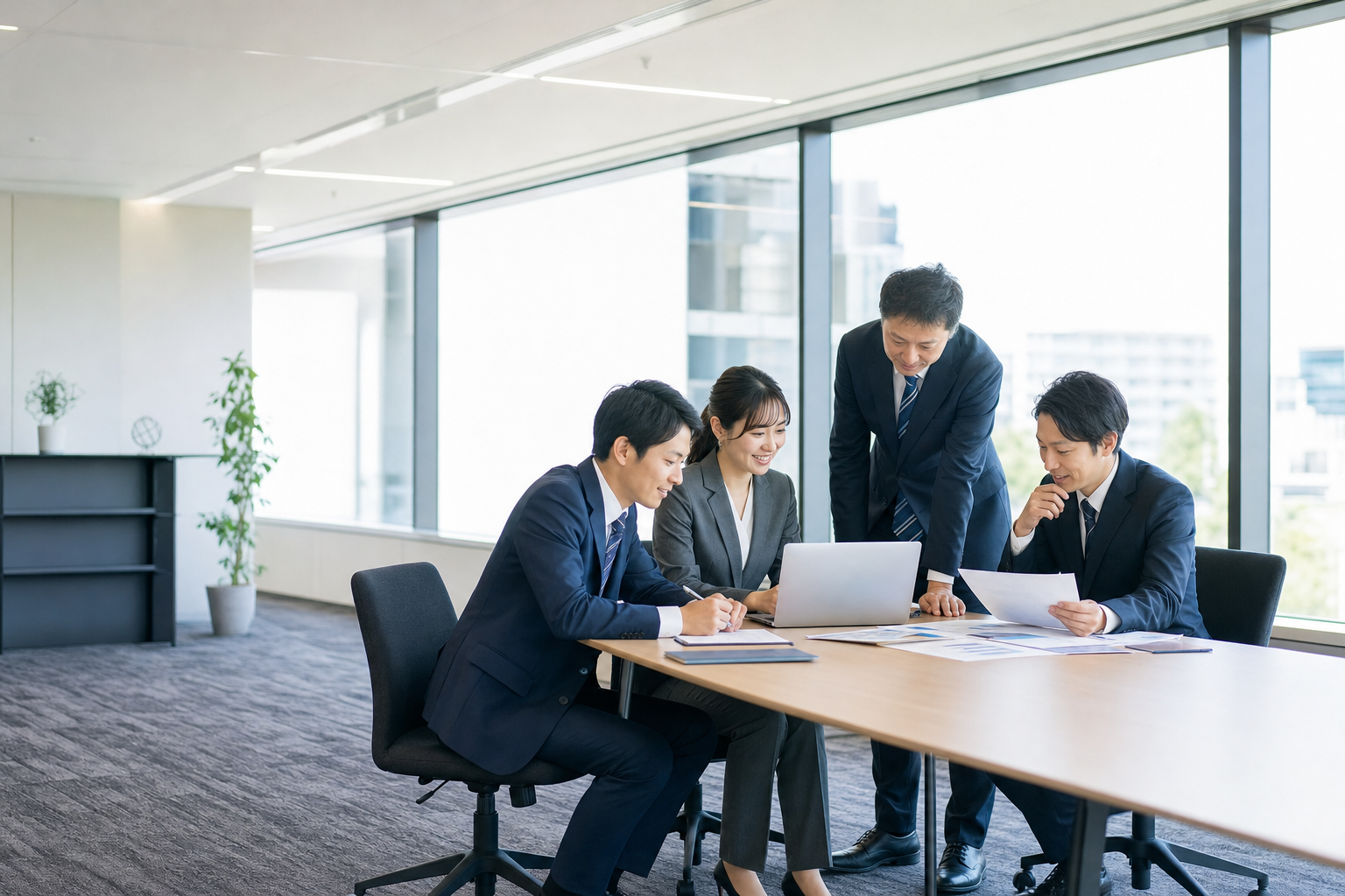 産業資材と機械部品の調達条件を検討する業務イメージ